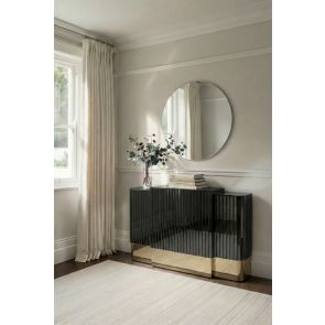 Anastasia Adjustable Black Glass Radiator Cover