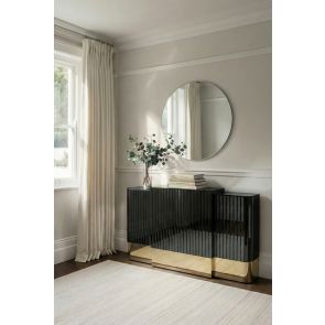 Anastasia Adjustable Black Glass Radiator Cover