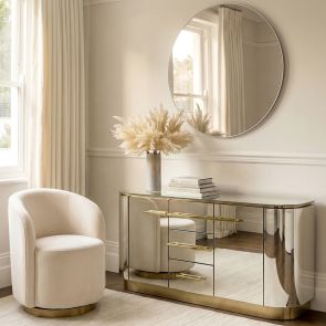 Anastasia Sideboard - Verspiegelt - Messing Details