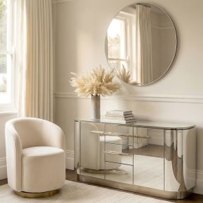 Anastasia Sideboard - Verspiegelt - Chrom Details