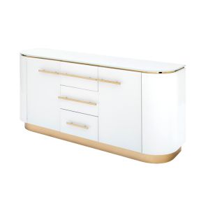 Anastasia Sideboard - Weißglas - Messingdetails
