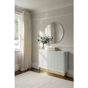 Anastasia White Glass Radiator Cover - Brass
