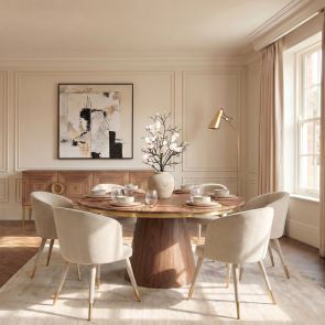 Bellucci Dining Chair - Chalk- Brass Caps