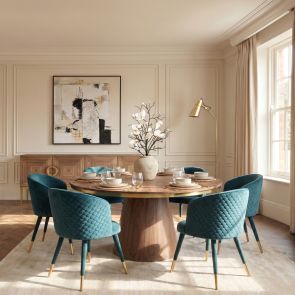 Bellucci Scales Dining Chair - Peacock - Brass Caps