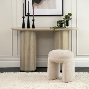 Bolo Stool Ivory Chenille