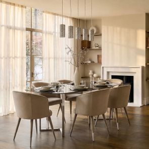 Chevron Silver Dining Table
