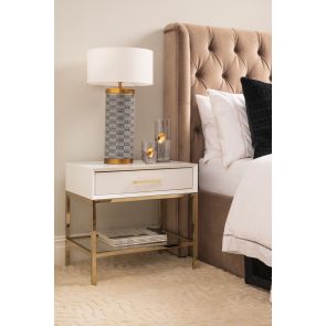 Duo White Bedside Table