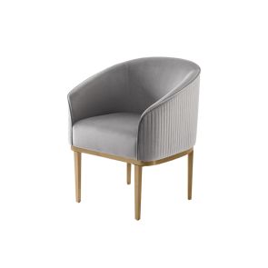 Ella Chaise de salle à manger, piétement laiton - Gris colombe