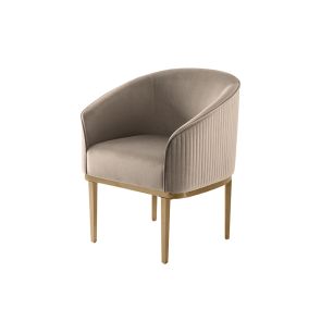 Ella Chaise de salle à manger, piétement laiton - Taupe