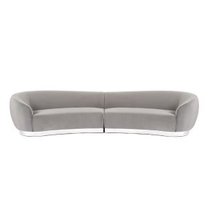 Equinox 6-sitssoffa – Dove Grey – Sockel i Polerad Krom