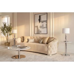 Fairfield Three Seat Sofa - Chalk - Silver base