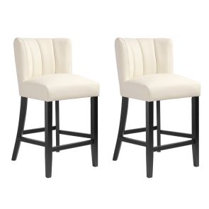 Hatfield Set de 2 tabourets de comptoir - Faux Cuir Beige