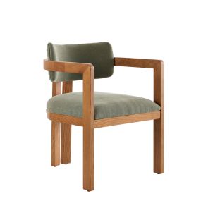 Jolie Dining Chair – Sage Green – Chestnut Frame