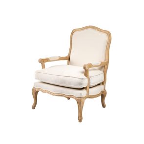 Le Brun Armsessel – Französischer Louis-Stil – Eiche Getüncht