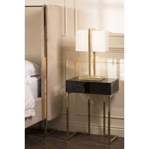 Lorenzo Black Glass Side Table