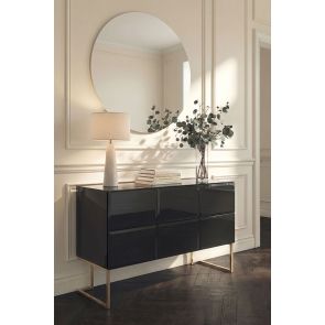 Lorenzo Black Glass Chest of Drawers