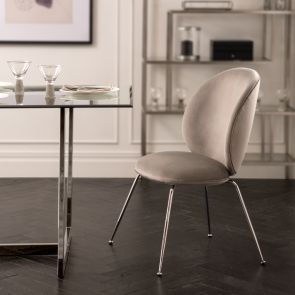 (ID:36355) Mantis Chair No565 - Dove grey silver legs
