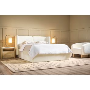 Munich Bed met Opbergruimte - Ivoor Chenille
