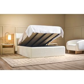 Munich Bed met Opbergruimte - Ivoor Chenille