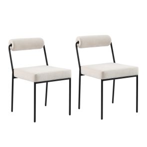 Set of 2 Nosta dining chairs - Light Taupe