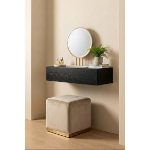 Inga Black Oak Floating Console Table