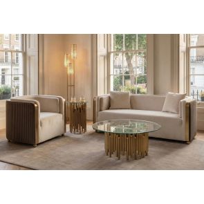 Ozman Two Seat Sofa – Chalk/Mink
