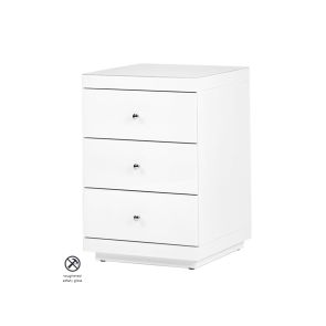 Pair of Pimlico White Glass Bedside Tables