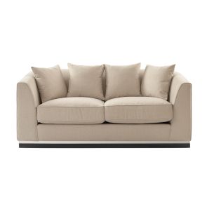 Pino Two Seat Sofa – Limestone – Silver Base
