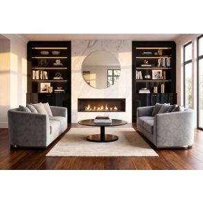 Pino Two Seat Sofa - Dove Grey - Silver Base