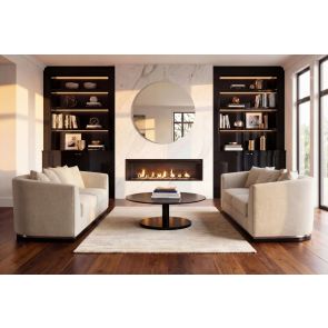 Pino Two Seat Sofa – Limestone – Silver Base