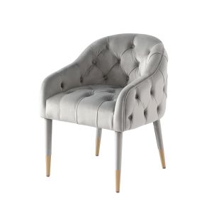 Sophia Dining Chair - Grey - Brass Caps