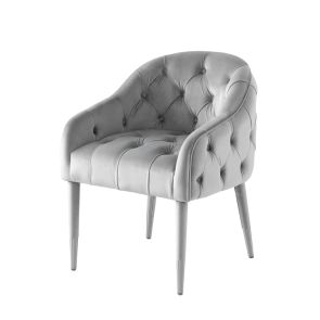 Sophia Dining Chair - Grey - Silver Caps