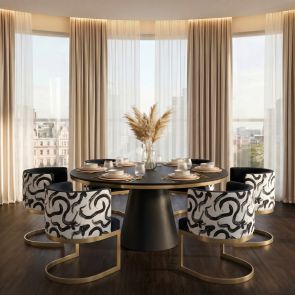 Suki Dining Chair – Brushed Brass Base