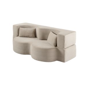 Zzofa Sofa Bed - Double - Light Taupe 