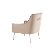 Mason Lounge Stuhl Taupe - Beine Glänzendes Silber