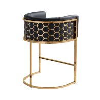 Alveare Counter Kruk Messing - Zwart Kunst Leer