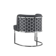 Alveare Chaise, base argent - Gris fumé