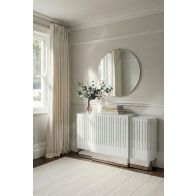 Anastasia Verstelbare Radiator Ombouw van Wit Glas - Zilver