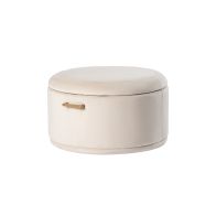 Aria Storage Ottoman – Chalk – Brass/Silver