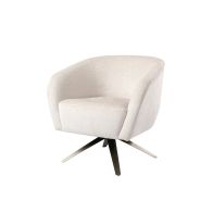 Brodie Swivel Chair – Light Taupe Chenille – Bronze Base