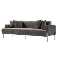 Duke Three Seat Sofa - Carbon - Silver base