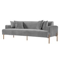 Duke 3-sitssoffa - Dove Grey - Ben i Mässing