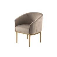 Ella Dining Chair - Taupe - Brass Base