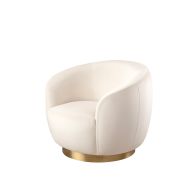 Equinox Armchair – Chalk – Brushed Brass Base 
