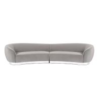Equinox 6-Sitzer Sofa - Taubengrau - Basis Chrom
