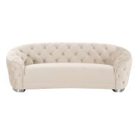Fairfield Three Seat Sofa - Chalk - Silver base
