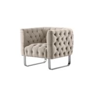 Grosvenor - Sillón de color topo - Plata cepillada
