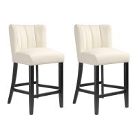 Hatfield Set de 2 tabourets de comptoir - Faux Cuir Beige