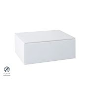 Inga White Glass Floating Bedside Table