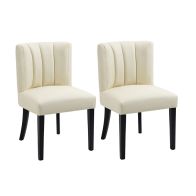Hatfield Set de 2 chaises de salle à manger - Faux Cuir Beige